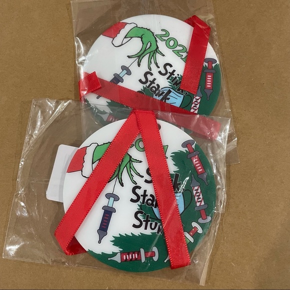 2 pcs Christmas 2021 ornament round decor - Picture 3 of 3